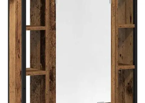 Dulap cu oglindă de baie lemn vechi 60x16x60 cm lemn de lemn - 2/5