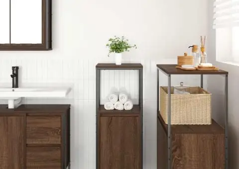 Dulap de baie cu rafturi Stejar maro 36x35x95 cm - 3/5