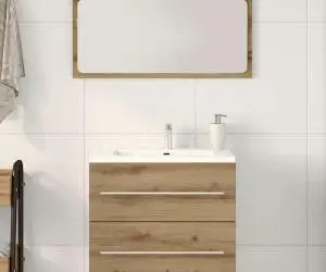 vidaXL Dulap pentru chiuveta de baie Stejar Artisan Lemn prelucrat
