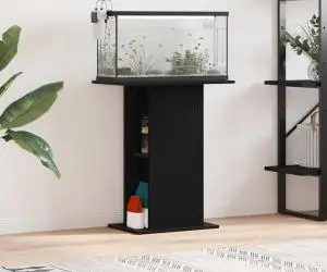vidaXL Suport acvariu Stejar negru 60,5x36x72,5 cm Lemn prelucrat