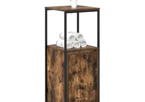 Dulap de baie cu rafturi stejar afumat 36x35x95 cm - 4/5