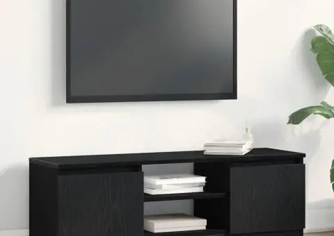 Dulap TV Stejar Negru 102x30x36 cm Lemn prelucrat - 1/5