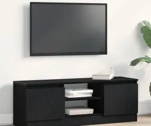 vidaXL Dulap TV Stejar Negru 102x30x36 cm Lemn prelucrat