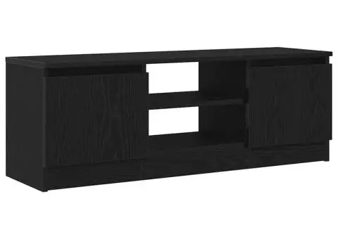 Dulap TV Stejar Negru 102x30x36 cm Lemn prelucrat - 2/5