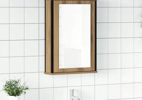 Dulap cu oglindă pentru baie Stejar Artisan Lemn prelucrat - 1/5