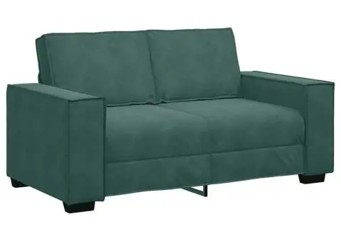 Set de canapele cu perne, 3 piese, verde închis, catifea - 5/5