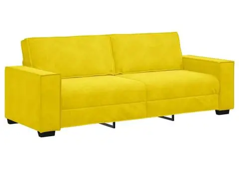 Set de canapele cu perne, 2 piese, galben, catifea - 5/5