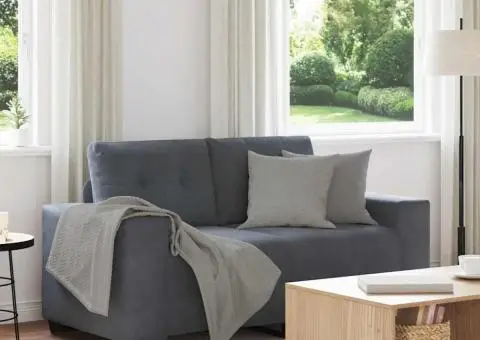 Canapea lovesea gri închis 120 cm catifea - 1/5