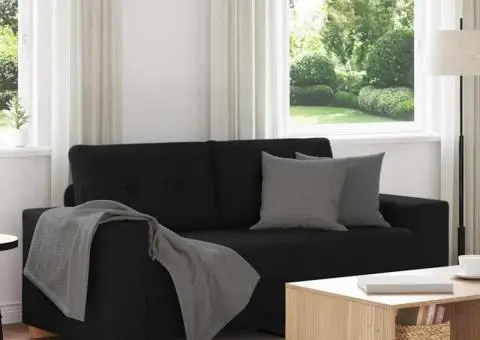 Canapea lovesea neagră 140 cm stofă - 1/5