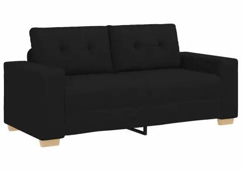 Canapea lovesea neagră 140 cm stofă - 2/5