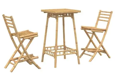 Set bar de exterior 3 piese pliabil din bambus - 2/5