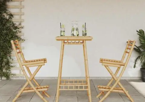 Set bar de exterior 3 piese pliabil din bambus - 3/5