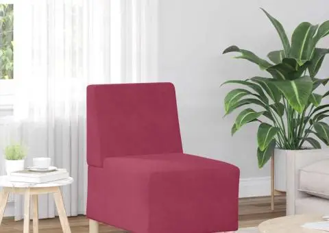 Canapea Scaun fără brațe Vin Roșu 55 cm Catifea - 1/5