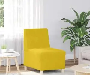 vidaXL Canapea Scaun fără brațe Galben 55 cm Catifea
