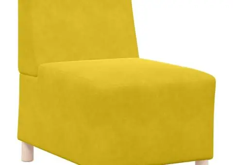 Canapea Scaun fără brațe Galben 55 cm Catifea - 2/5