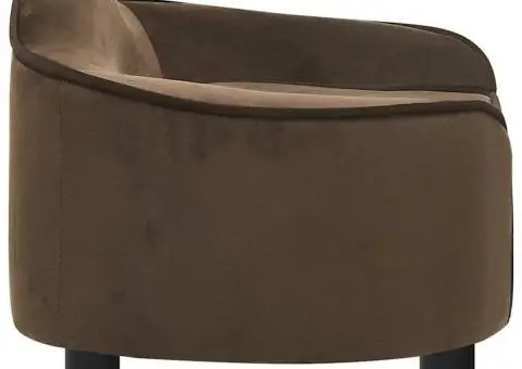 Canapea pentru câini, maro, 67x47x36 cm, pluș - 4/5