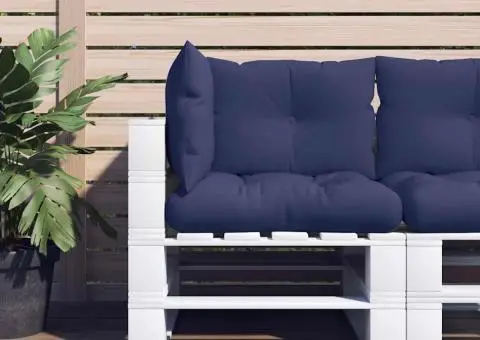 Perne canapea din paleți, 3 buc., bleumarin, textil Oxford - 1/5