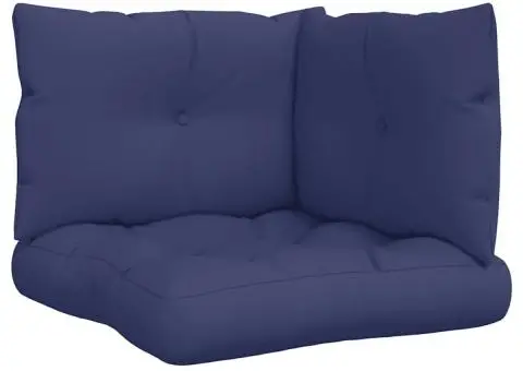 Perne canapea din paleți, 3 buc., bleumarin, textil Oxford - 2/5