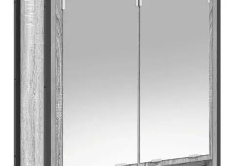 Set mobilier de baie, 2 piese, gri sonoma, lemn prelucrat - 5/5