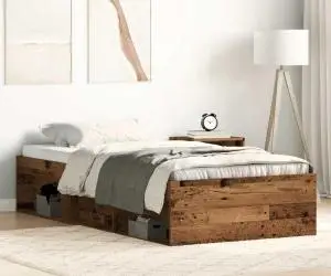 vidaXL Cadru de pat fără saltea Lemn vechi 75x190 cm Lemn prelucrat