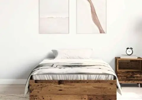 Cadru de pat fără saltea Lemn vechi 75x190 cm Lemn prelucrat - 3/5