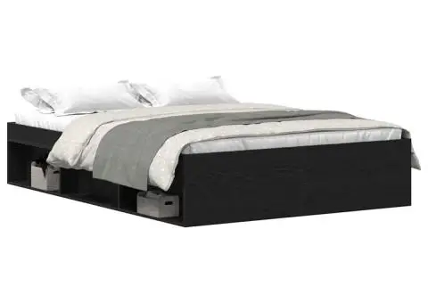 Cadru pat fără saltea, stejar negru, 120x190 cm, lemn prelucrat - 2/5