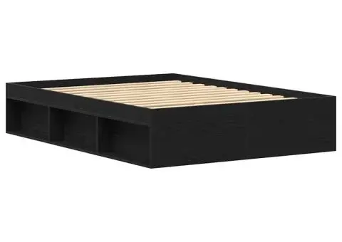 Cadru pat fără saltea, stejar negru, 120x190 cm, lemn prelucrat - 4/5