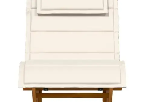 Șezlong balansoar cu pernă, lemn masiv de acacia - 4/5