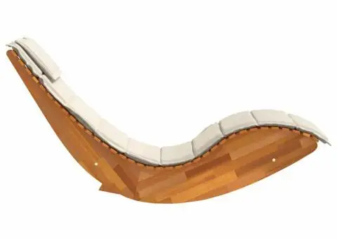 Șezlong balansoar cu pernă, lemn masiv de acacia - 5/5