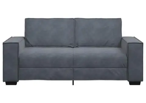 Canapea cu 2 locuri, gri închis, 140 cm, catifea - 4/5