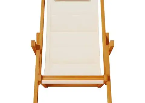 Scaun de plajă pliabil cu cotiere, lemn de salcâm și textilen - 5/5