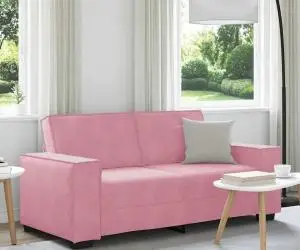 vidaXL Canapea cu 2 locuri, roz, 140 cm, catifea
