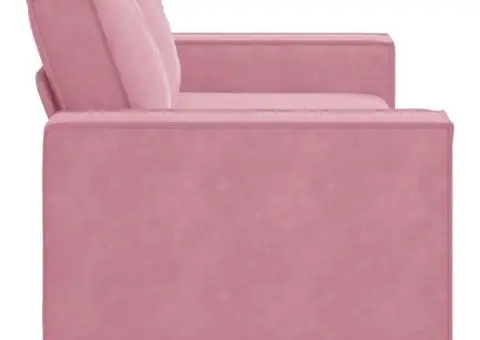 Canapea cu 2 locuri, roz, 140 cm, catifea - 5/5