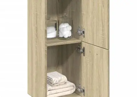 Dulap de baie, stejar Sonoma, 30x30x80 cm, PAL - 1/5