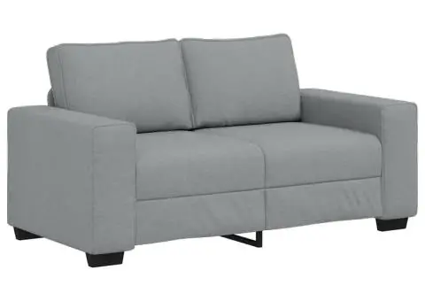 Set de canapele cu perne, 2 piese, gri deschis, textil - 4/5