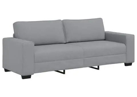 Set de canapele cu perne, 2 piese, gri deschis, textil - 5/5