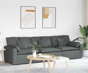 vidaXL Canapea modulară cu perne Gri închis