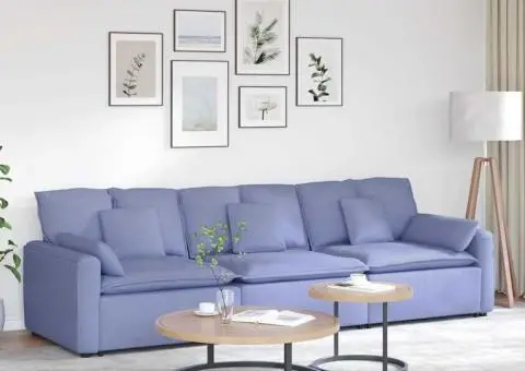 Canapea modulară cu perne, albastru jeans - 1/5