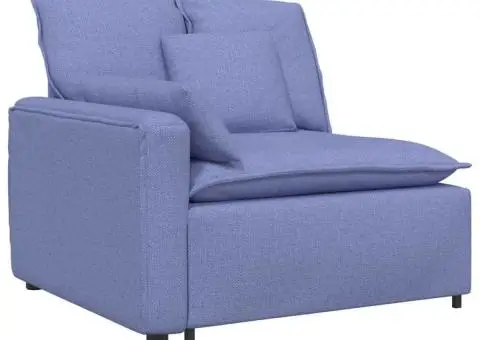 Canapea modulară cu perne, albastru jeans - 3/5