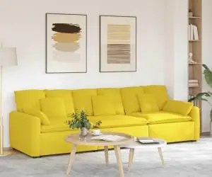 vidaXL Canapea modulară cu perne, galben deschis