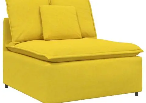 Canapea modulară cu perne, galben deschis - 4/5