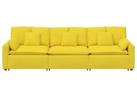 Canapea modulară cu perne, galben deschis - 5/5