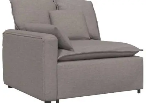 Canapea modulară cu taburet și perne, gri taupe - 3/5