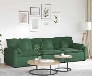 vidaXL Canapea modulară cu perne, verde închis