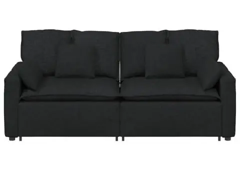 Canapea modulară cu perne, negru - 4/5