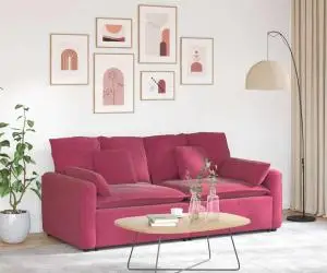 vidaXL Canapea modulară cu perne, roșu vin