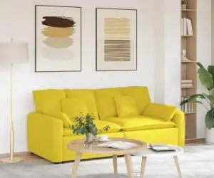 vidaXL Canapea modulară cu perne, galben deschis