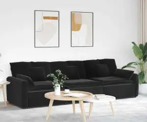 vidaXL Canapea modulară cu perne, negru