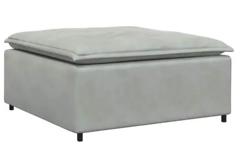 Canapea modulară cu taburet și perne, gri deschis - 5/5