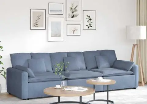 Canapea modulară cu perne, albastru - 1/5